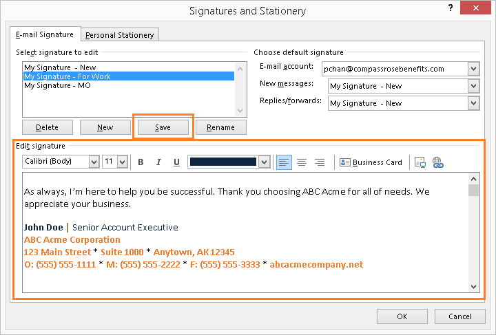 add signature to email in outlook