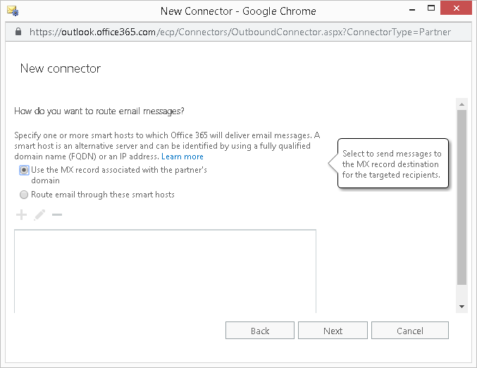Microsoft 365 TLS Connector Message Routing Option
